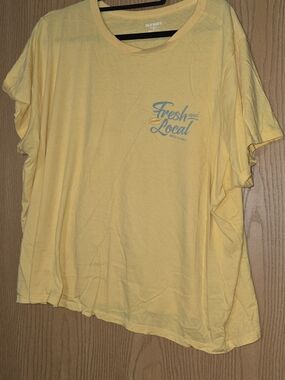 Old Navy Yellow "Fresh and Local" Short Sleeve Tee